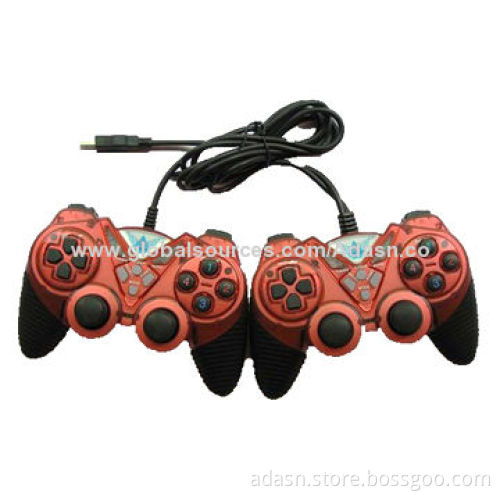 Wired PC USB Game Twin Joypad with Double Vibration, New Design, Various Color, Factory Cheap Price